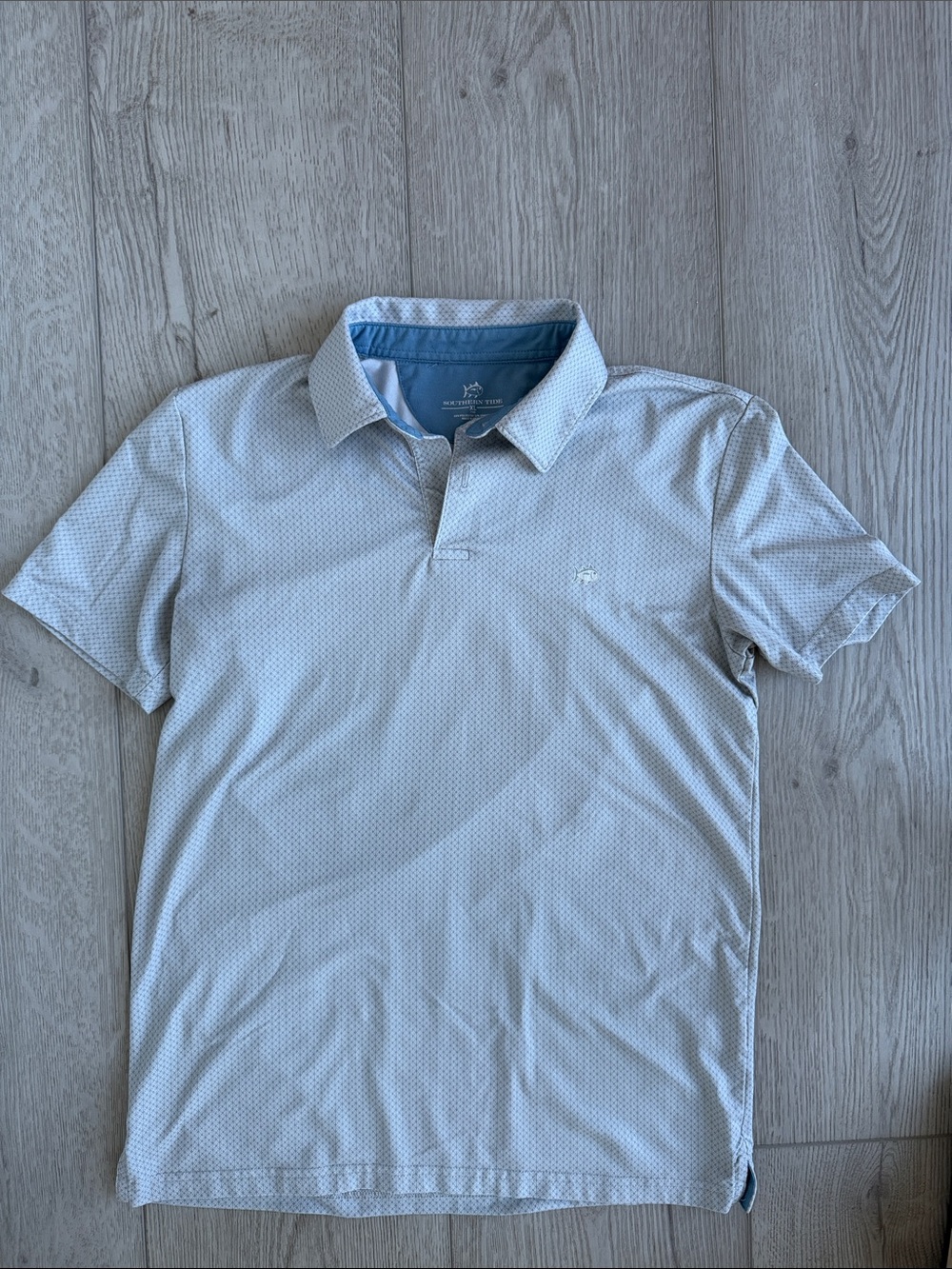 Southern Tide Light Blue Micro-Pattern Polo